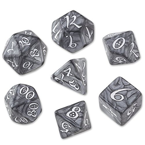 Q Workshop Classic RPG Smoky & White Dice Set (7 Piece)