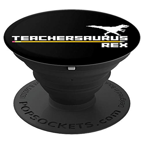 Teachersaurus Vintage T-Rex Dinosaur Teacher Back To School PopSockets Grip and Stand for Phones and Tablets