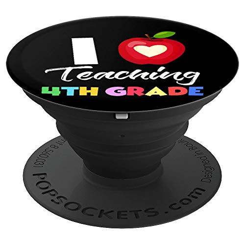 I Love Teaching 4th Grade Mobile Phone Accessory Gift PopSockets Grip and Stand for Phones and Tablets