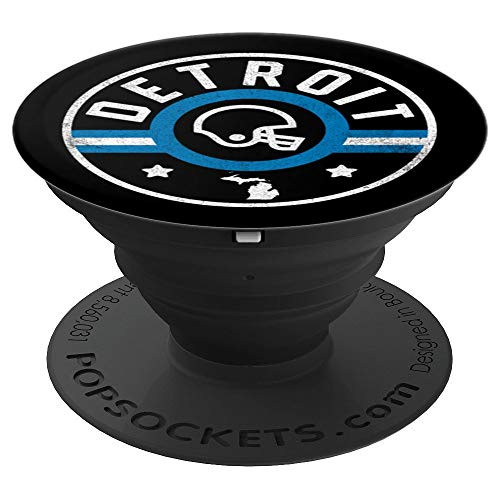 Detroit Football Stars and Stripes Michigan Outline PopSockets Grip and Stand for Phones and Tablets