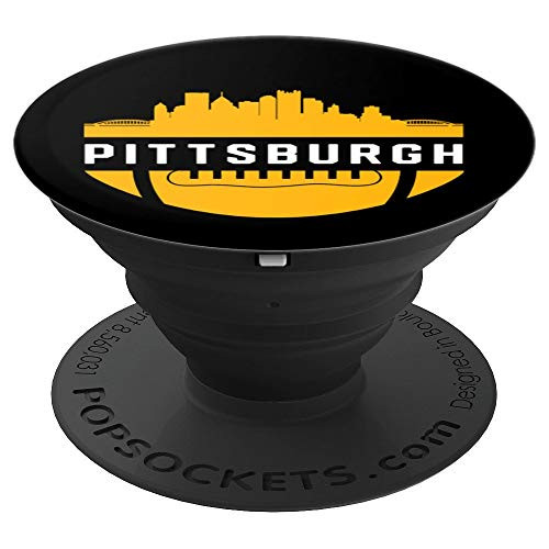 Vintage Downtown Pittsburgh Penn Skyline Football PopSockets Grip and Stand for Phones and Tablets