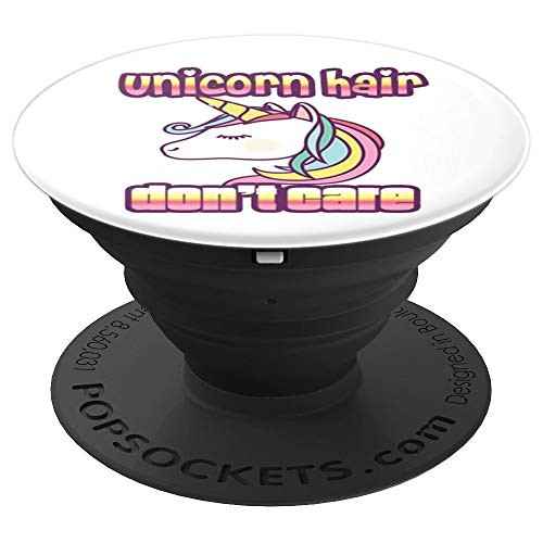 Unicorn Hair Don't Care Funny Cute Pop Socket