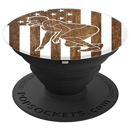 Football Player American Flag Cool Sports Lovers Gifts PopSockets Grip and Stand for Phones and Tablets