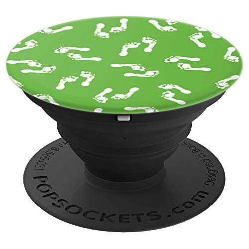 Green Foot Prints Design PopSocket PopSockets Grip and Stand for Phones and Tablets