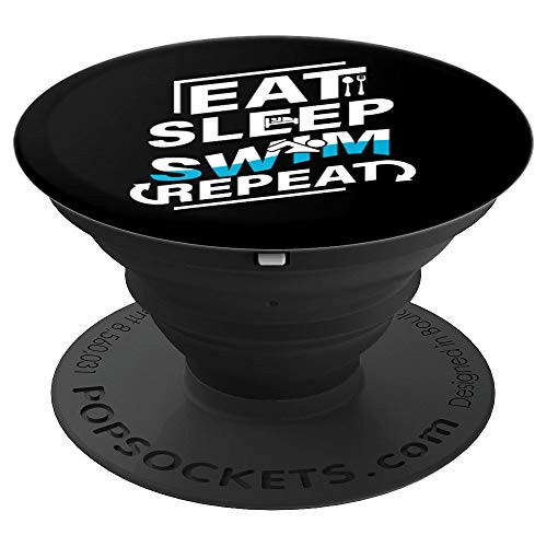 Eat Sleep Swim Repeat | Gift for Swimmers | Special Hobby PopSockets Grip and Stand for Phones and Tablets