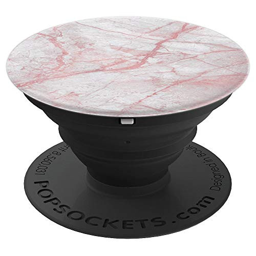 Cool Matte Marble Stone White Pink Pastel Aesthetic Print PopSockets Grip and Stand for Phones and Tablets