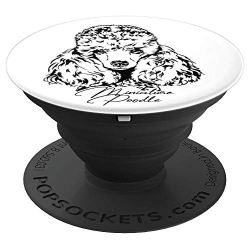 Funny Proud Miniature Poodle dog portrait gift present dog PopSockets Grip and Stand for Phones and Tablets