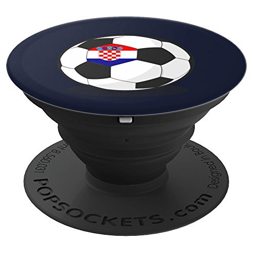 Croatian Flag On Soccer Ball | Croatia Football Jersey Art PopSockets Grip and Stand for Phones and Tablets Croatian Flag On Soccer Ball | Croatia Football Jersey Art PopSockets Grip and Stand for Phones and Tablets