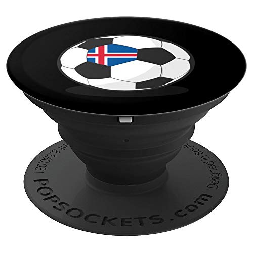 Icelandic Flag On Soccer Ball | Iceland Football Jersey Tee PopSockets Grip and Stand for Phones and Tablets Icelandic Flag On Soccer Ball | Iceland Football Jersey Tee PopSockets Grip and Stand for Phones and Tablets