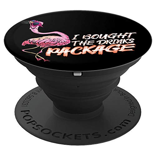 Drunk Flamingo Cruise Vacation Drinks Package Gift PopSockets Grip and Stand for Phones and Tablets