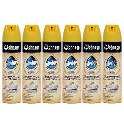 SC Johnson Professional, Pledge Lemon Enhancing Polish for Wood Furniture & More, 14.2 Oz (Pack Of 6)