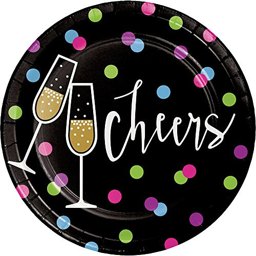 Creative Converting 96-Count Sturdy Style Dessert/Small Paper Plates New Years Cheers