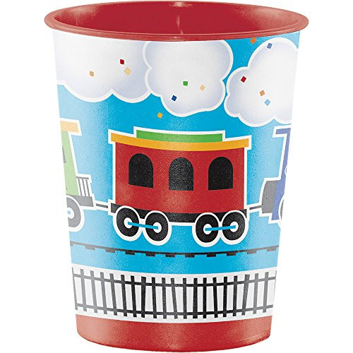 Creative Converting Plastic Keepsake Cups, All Aboard (12-Count)