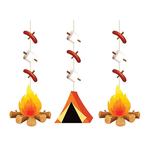 Creative Converting Camp Out Birthday 36-Count Die-Cut Hanging Decorations