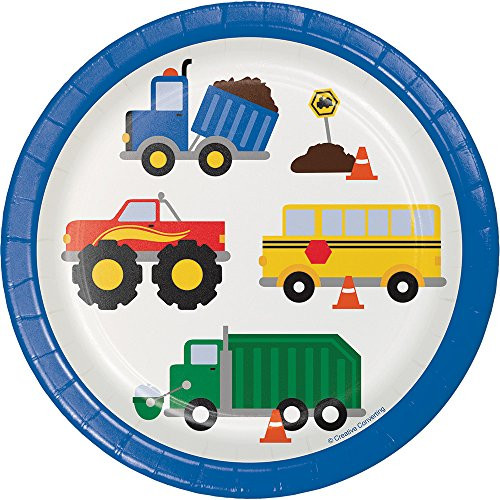 Creative Converting 96 Count Dessert/Small Paper Plates, Traffic Jam