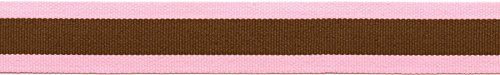 Offray, Light Pink & Brown Center Stripe Craft Ribbon, 7/8-Inch x 9-Feet