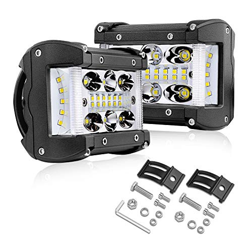 OFFROADTOWN Side Shooter LED Pods, 4 120W LED Pods Work Lights Off Road Driving Lights Fog Lights Spot Flood Combo Light Bar for Truck utv ATV Boat
