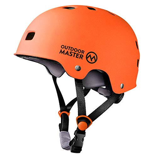 OutdoorMaster Skateboard Cycling Helmet - ASTM & CPSC Certified Two Removable Liners Ventilation Multi-sport Scooter Roller Skate Inline Skating Rollerblading for Kids, Youth & Adults - S - Orange
