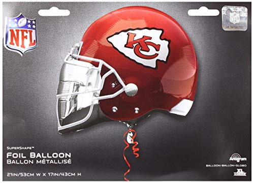 Anagram NFL Kansas City Chiefs Football Helmet Foil Balloon, 21", Multicolored