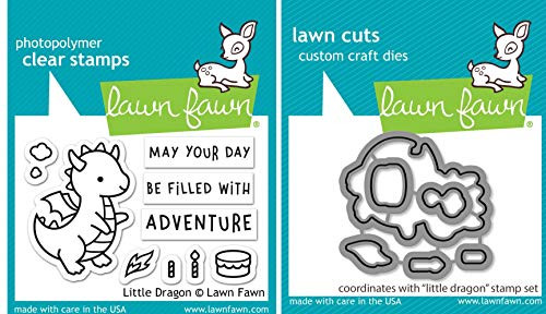 Lawn Fawn - Little Dragon - Stamp and Die - 2 Item Bundle
