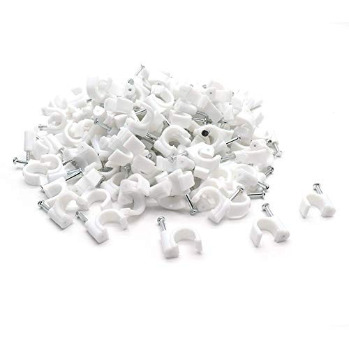 Yoohey Cable Clips Nails Wire Nail Clamps Cable Staples for Ethernet Cable 12mm - Pack of 100