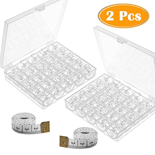 Paxcoo 50 Pcs Sewing Machine Bobbins with Case for Brother Singer Janome Kenmore Paxcoo 50 Pcs Sewing Machine Bobbins with Case for Brother Singer Janome Kenmore