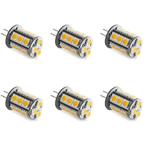 Makergroup T3 G4 Bi-pin LED Light Bulb 12VAC/DC Low Voltage 3Watt Daylight White 6000K for Outdoor Landscape Lighting Path Lights, Deck Lights, Step Lights,Paver Lights 6-Pack
