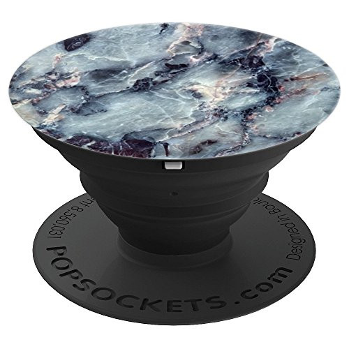 Dark Grey Psychedelic Marble - Abstract Stone Art PopSockets Grip and Stand for Phones and Tablets