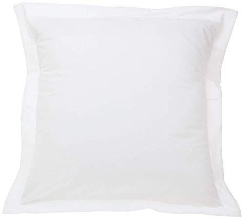 European Square Pillow Shams Set of 2 - 600 Thread Count 100% Egyptian Cotton Gorgeous Euro 26 x 26 Size Decorative Pillow Cover Tailored Poplin European Pillow Shams (White, European 26 x 26)