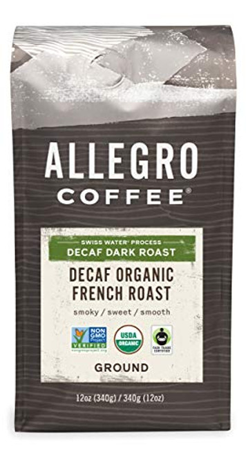 Allegro Coffee Decaf Organic French Roast Ground Coffee, 12 oz