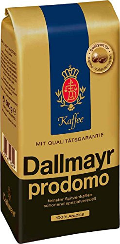 Dallmayr Gourmet Coffee, Prodomo (Whole Bean), 500g Vacuum Packs (Pack of 2)