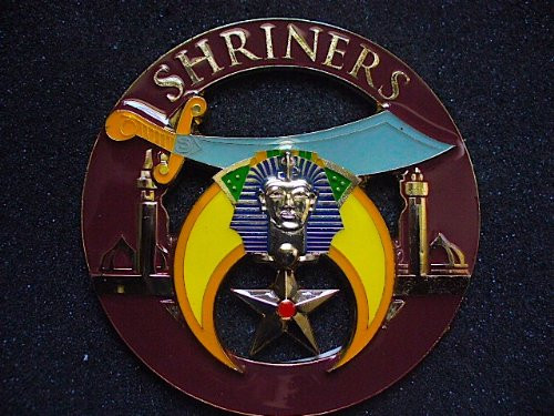 Delux Classic Shriners and Shrine Heavy Alloy Auto Car Emblem For Freemasons