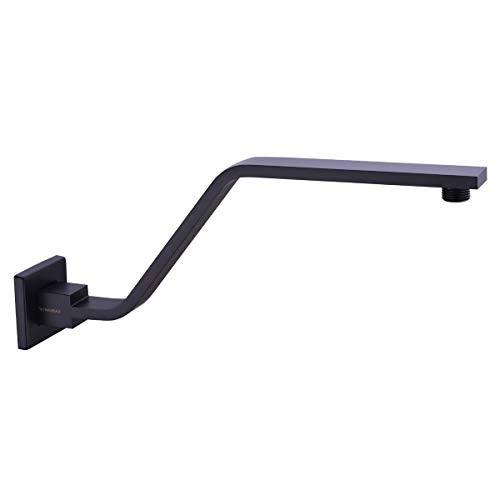 HANEBATH Brass 15 Inches Extension Shower Arm and Flange,Matte Black