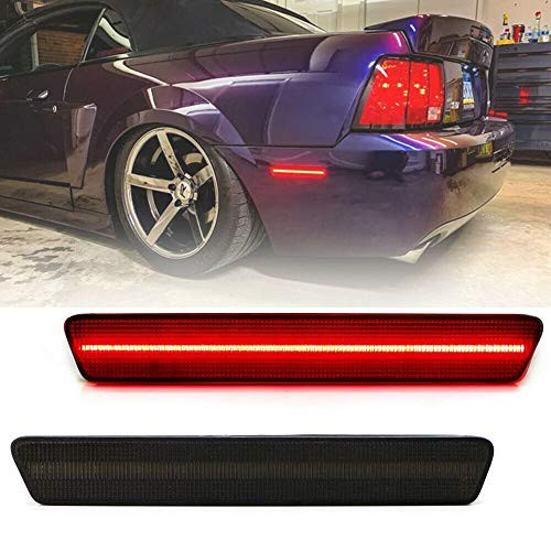 Led Rear Side Marker Lights for 1999-2004 F-ord Mustang Rear Bumper Led Side Marker Lamp 2pcs Smoked Lens