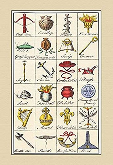 Buyenlarge Heraldic Symbols - Crossbow, Escallop, et al. - 8" X 12" Fine Art Giclee Print Buyenlarge Heraldic Symbols - Crossbow, Escallop, et al. - 8" X 12" Fine Art Giclee Print