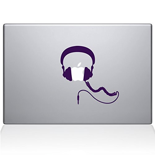 The Decal Guru Headphones MacBook Decal Vinyl Sticker - 15" MacBook Pro (2015 & Older) - Lavender (1081-MAC-15P-LAV)
