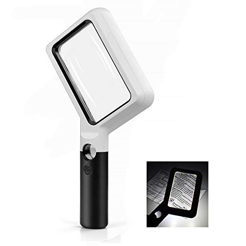 LED Handheld Magnifying Glass COB Lamps Rectangular 2X/20X Reading Magnifier Hand Tool Portable Illuminated Loupe LED Handheld Magnifying Glass COB Lamps Rectangular 2X/20X Reading Magnifier Hand Tool Portable Illuminated Loupe