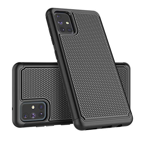 Galaxy A71 Case, Phone Case for Samsung Galaxy A71 [5G Version], Takfox Heavy Duty Shockproof Rugged Cover Hard Plastic & Soft Silicone Dual Layer Protective Bumper Phone Cover-Black
