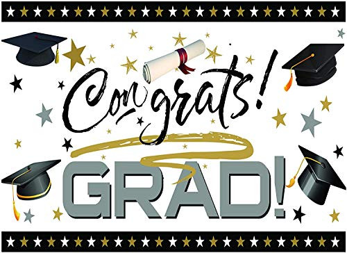 SJOLOON Graduation Ceremony Photography Backdrop School Theme Backdrops Graduation Party Supplies Banner Photo Backgrounds 11093 (7x5FT)