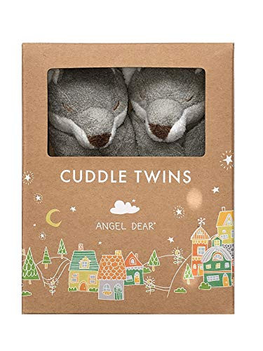 Angel Dear Cuddle Twins Blankie, Grey Fox