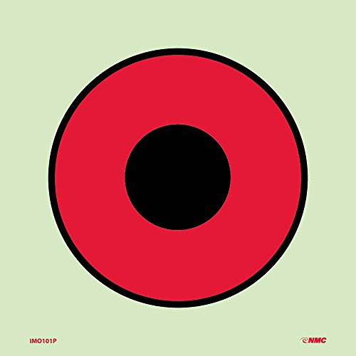 National Marker Corp. IMO101P IMO, Symbol, Push Button/Switch For Fire Alarm, 6 Inch X 6 Inch, Glow Vinyl Laminated