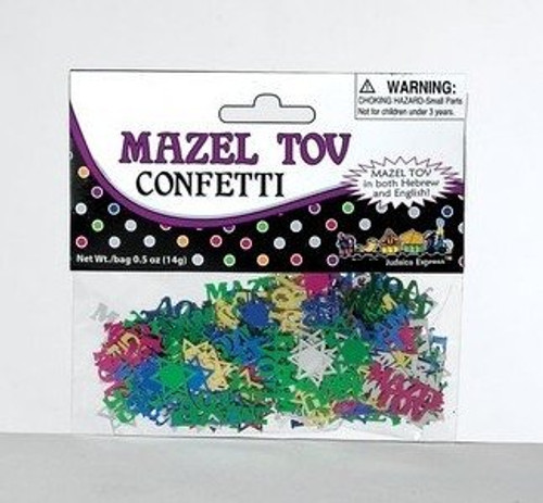 Mazel Tov Multi Color Confetti for Weddings, Bar/Bat Mitzvahs and Festive Occasions Mazel Tov Multi Color Confetti for Weddings, Bar/Bat Mitzvahs and Festive Occasions