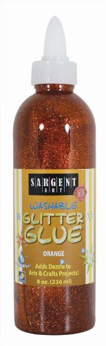 Sargent Art 22-1914 8-Ounce Glitter Glue, Orange