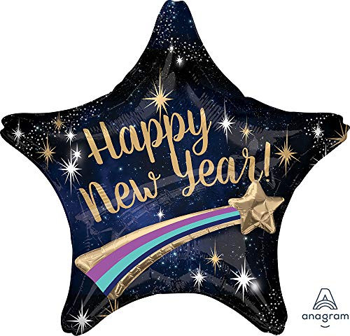 Anagram International 3831701 Happy New Year Shooting Star Party Balloon 28" Multicolor