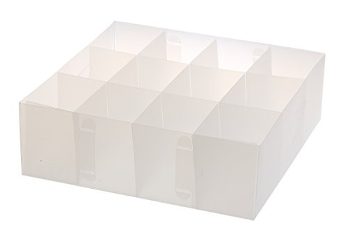 Ybmhome Closet/Dresser Drawer Divider Storage Foldable Organizer Cube Basket Containers Bin for Underwear Socks Bras Tights Scarves Ties Lingerie Frosty white 2183 (12 Section Drawer Organizer)
