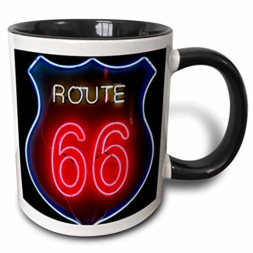 3dRose 191262_4 Albuquerque New Mexico Use Route 66 Two Tone Mug 11oz Black