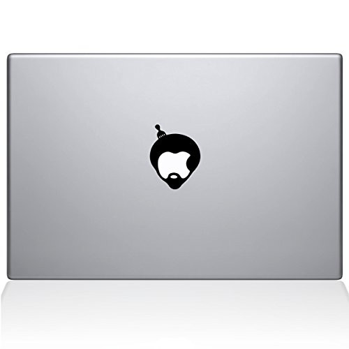 The Decal Guru 2054-MAC-15P-BLA Afro Apple Logo Decal Vinyl Sticker, Black, 15" MacBook Pro (2015 & Older)