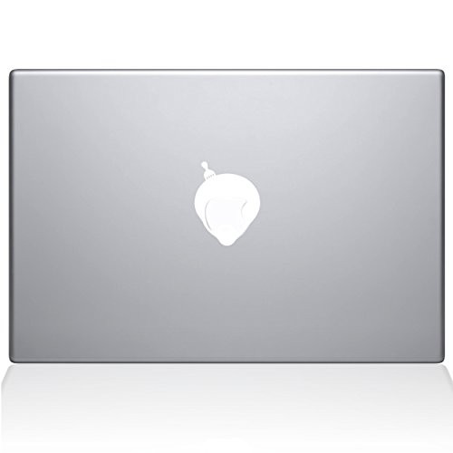 The Decal Guru 2054-MAC-15P-W Afro Apple Logo Decal Vinyl Sticker, White, 15" MacBook Pro (2015 & Older)