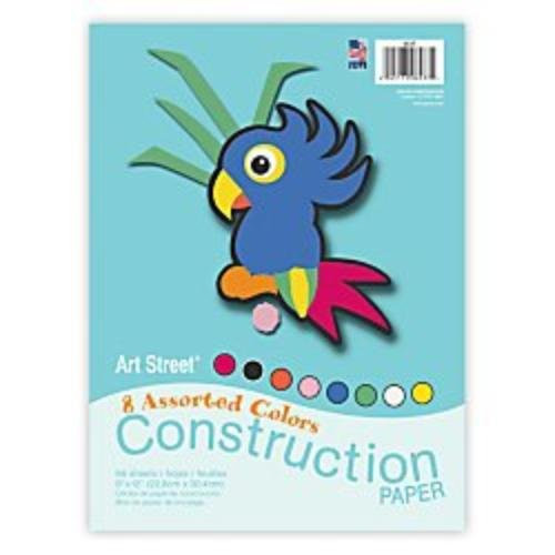 Art Street Construction Paper, 9" x 12", Assorted Colors, Pack of 96 Sheets
