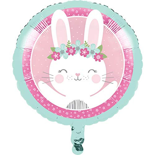 Creative Converting Bunny Party Mylar Balloons, 18", Pink